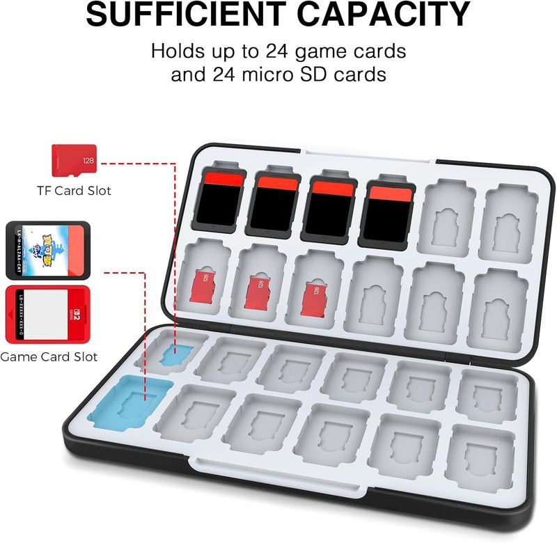 HEIYING Switch Game Card Case for Switch 2 /OLED / Lite,Custom Pattern Game Cards Holder with 24 Games Card Slots and 24 Micro SD Cards Slots for Easy to Carry - Image 2